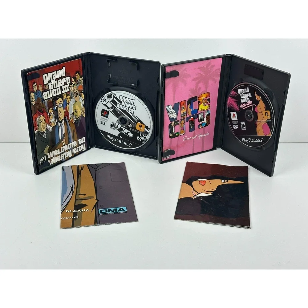 Grand Theft Auto Vice City & GTA III PlayStation 2 PS2 Both Black Label Complete